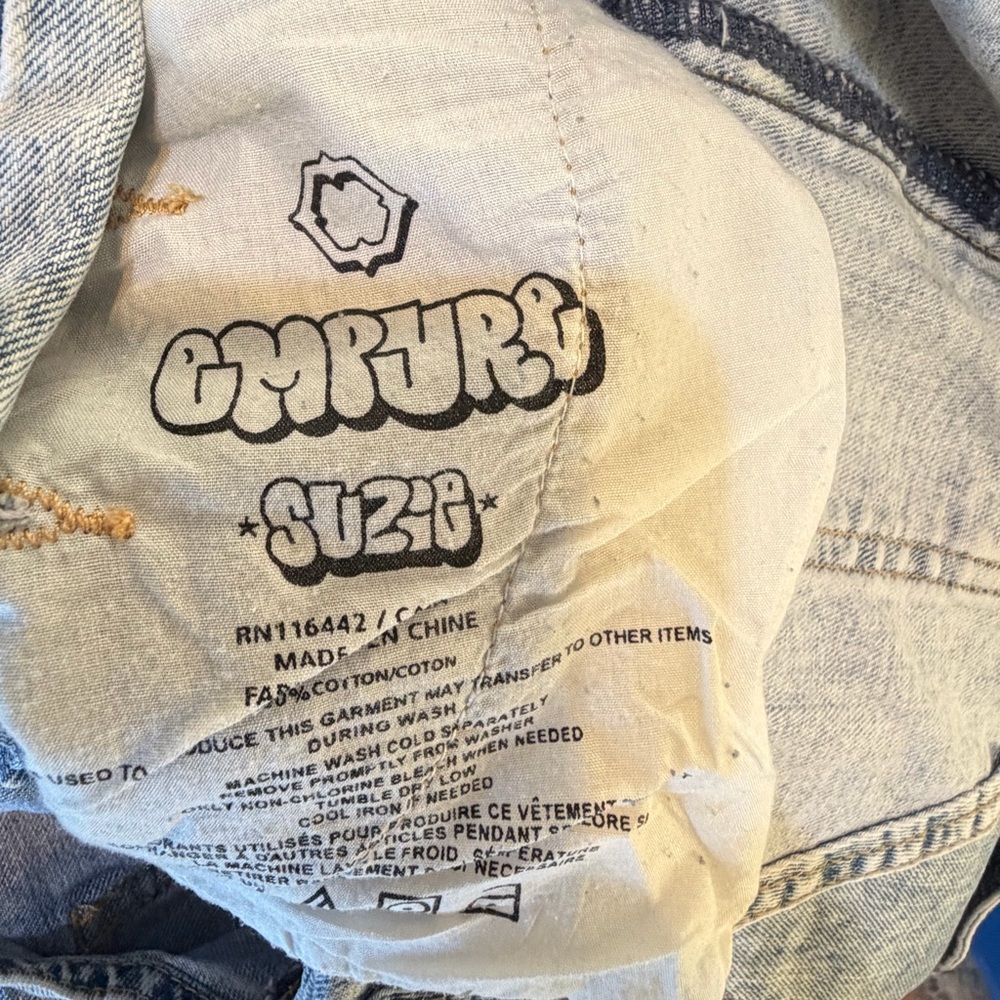 Empyre Acid Wash Denim Overalls Medium Y2K 90s Carpenter Streetwear - Picture 7 of 9